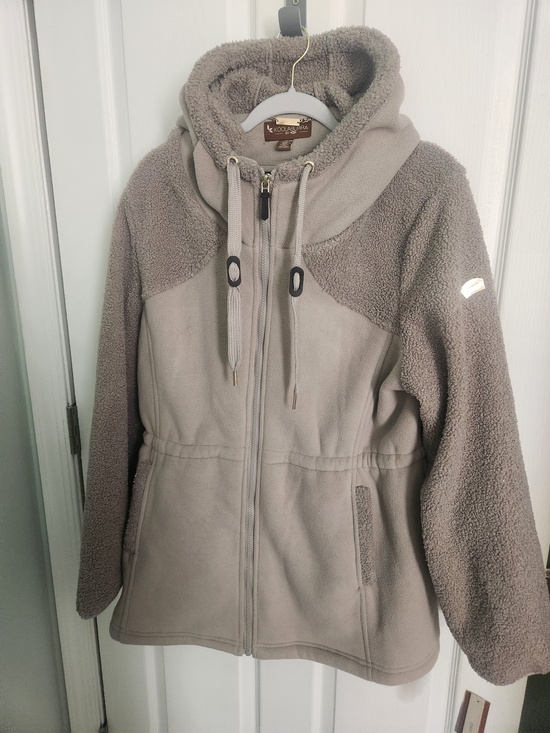 Koolaburra Tops - Koolaburra by UGG Taupe Sherpa Jacket with Drawstring Waist